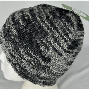 NWT Bula Wool Blend Knitted Beanie Toboggan Winter Hat Canada Black White Gray